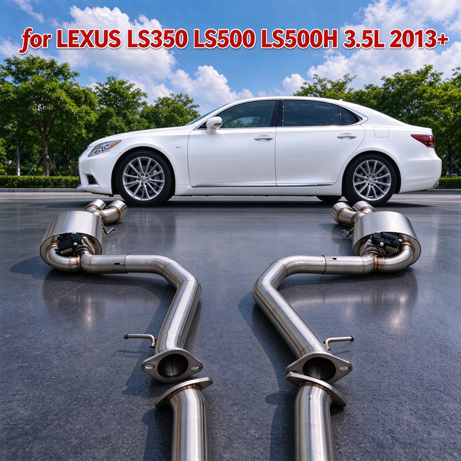 Valvetronic Cat Back Exhaust System For LEXUS LS350 LS500 LS500H 3.5L 2013+, SUS304 Performance Exhaust Muffler With Remote Cont