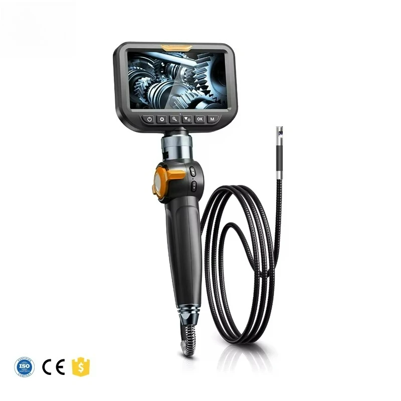 

Промышленный эндоскоп с двумя объективами 6,5 мм, 5,0-дюймовым IPS-экраном, гибким кабелем 1-3 м для просмотра труб/стали на разделенном экране