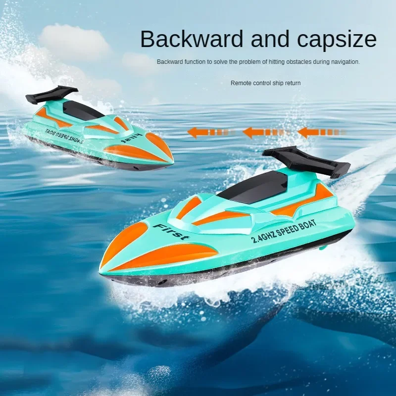 Lancha rc de alta velocidade, hélice dupla, modelo de barco elétrico com controle remoto, brinquedo para presente, barco de corrida 2.4g, modelo de barco de competição