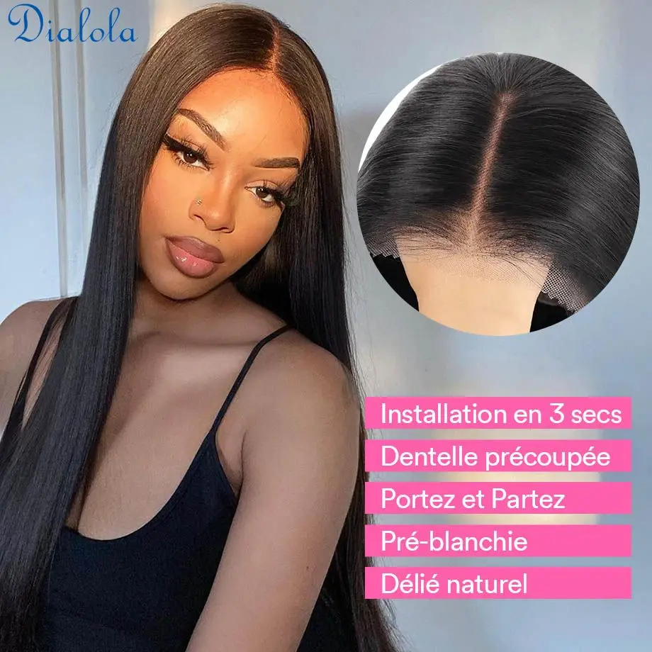 Straight 5x5 Precut Lace Closure Glueless Wigs Human Hair Brazilian Sale 4x4 Transparent Lace Closure Human Hair Wig For Women