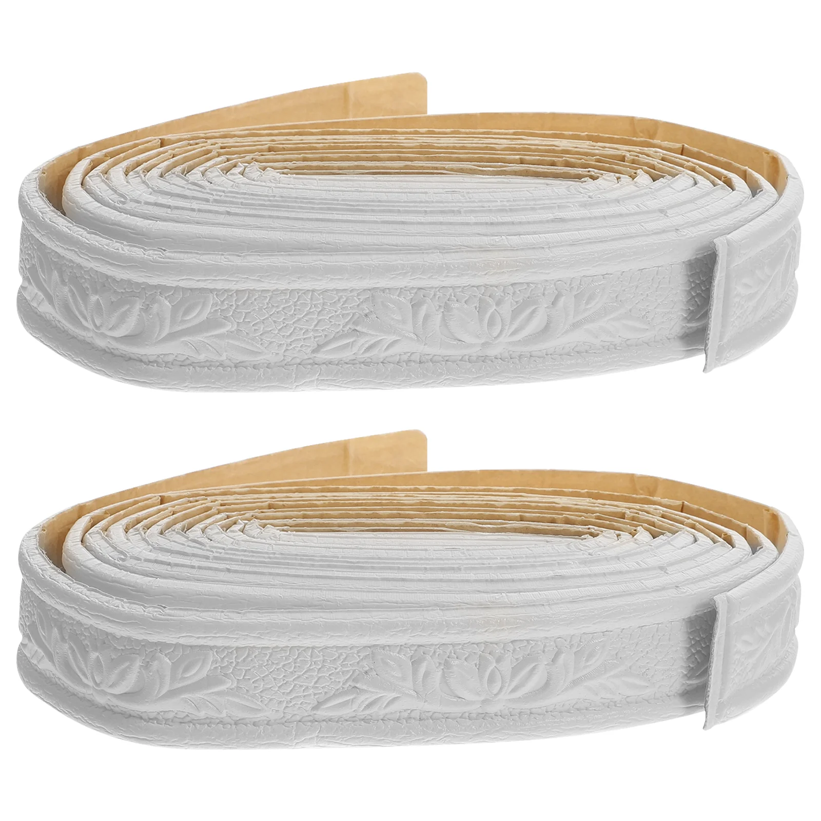 2 Roll Baseboard Trim Caulk Strip Edging Peel and Stick Tape Skirting for Tiles Self Adhesive Decorate Office