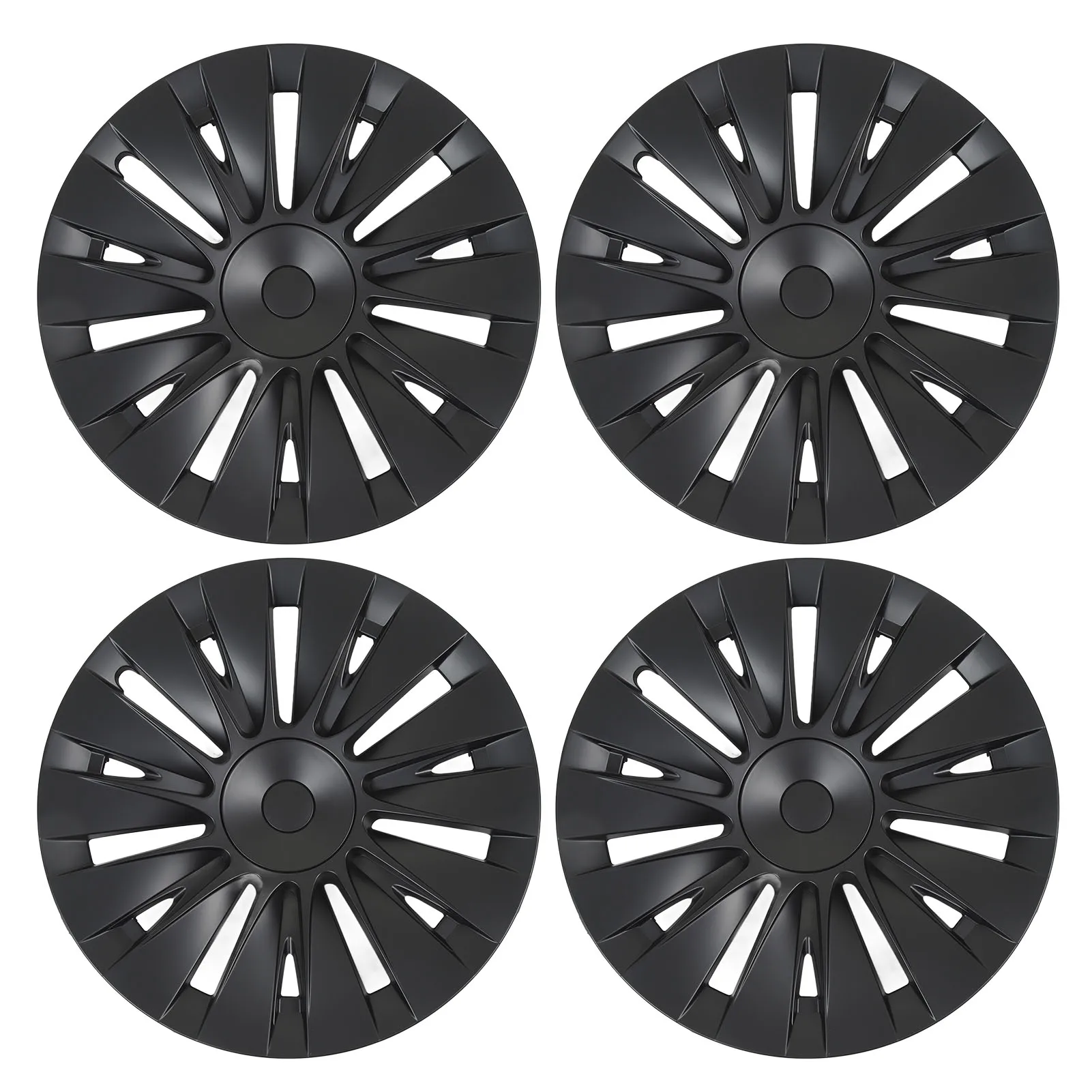 4PCS 19in Wheel Hub Cap Matte Black Sporty Wheel Rim Cover Replacement For Model Y 2020 to 2023