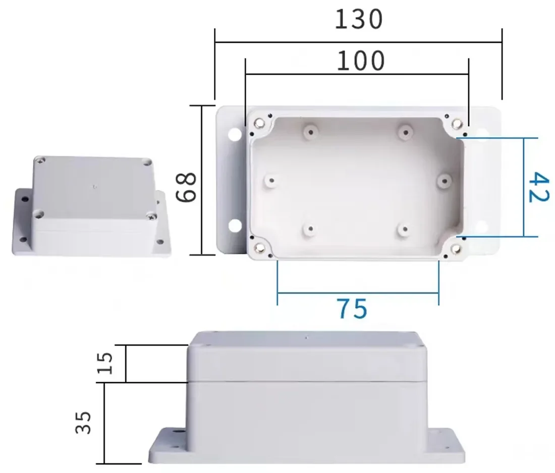 Waterproof Junction Box  Electronic Housing Project Instrument Amplifier Enclosure Plastic Wiring Connection Case 68*50*100mm