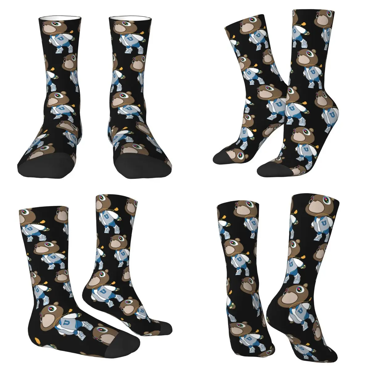 

Kanye West Dropout Bear Chicago Выпускные носки Чулки в стиле Харадзюку Всесезонные длинные носки Аксессуары для подарка на день рождения унисекс