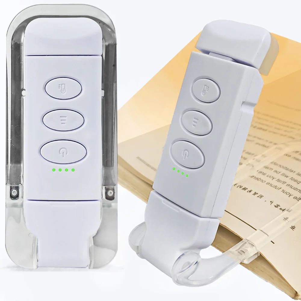 

USB перезаряжаемая книжная лампа, 4 цвета и 5 яркости, лампа для чтения, лампа для чтения, закладка, ночник, книжная лампа для чтения