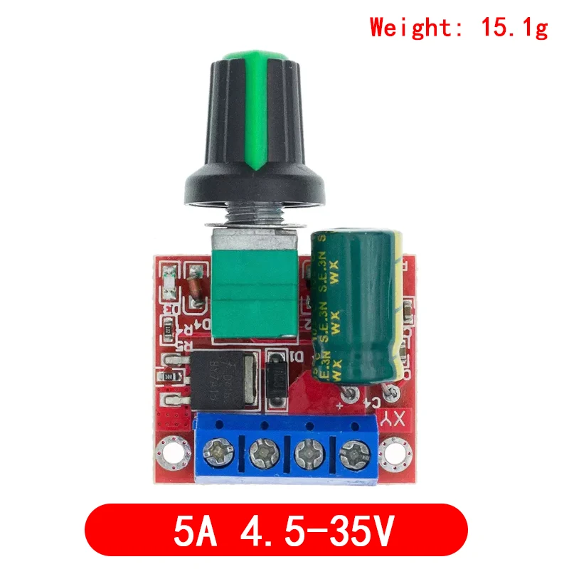 Mini 5A 90W PWM 12V DC Motor Speed Controller Module DC-DC 4.5V-35V Adjustable Speed Regulator Control Governor Switch 24V