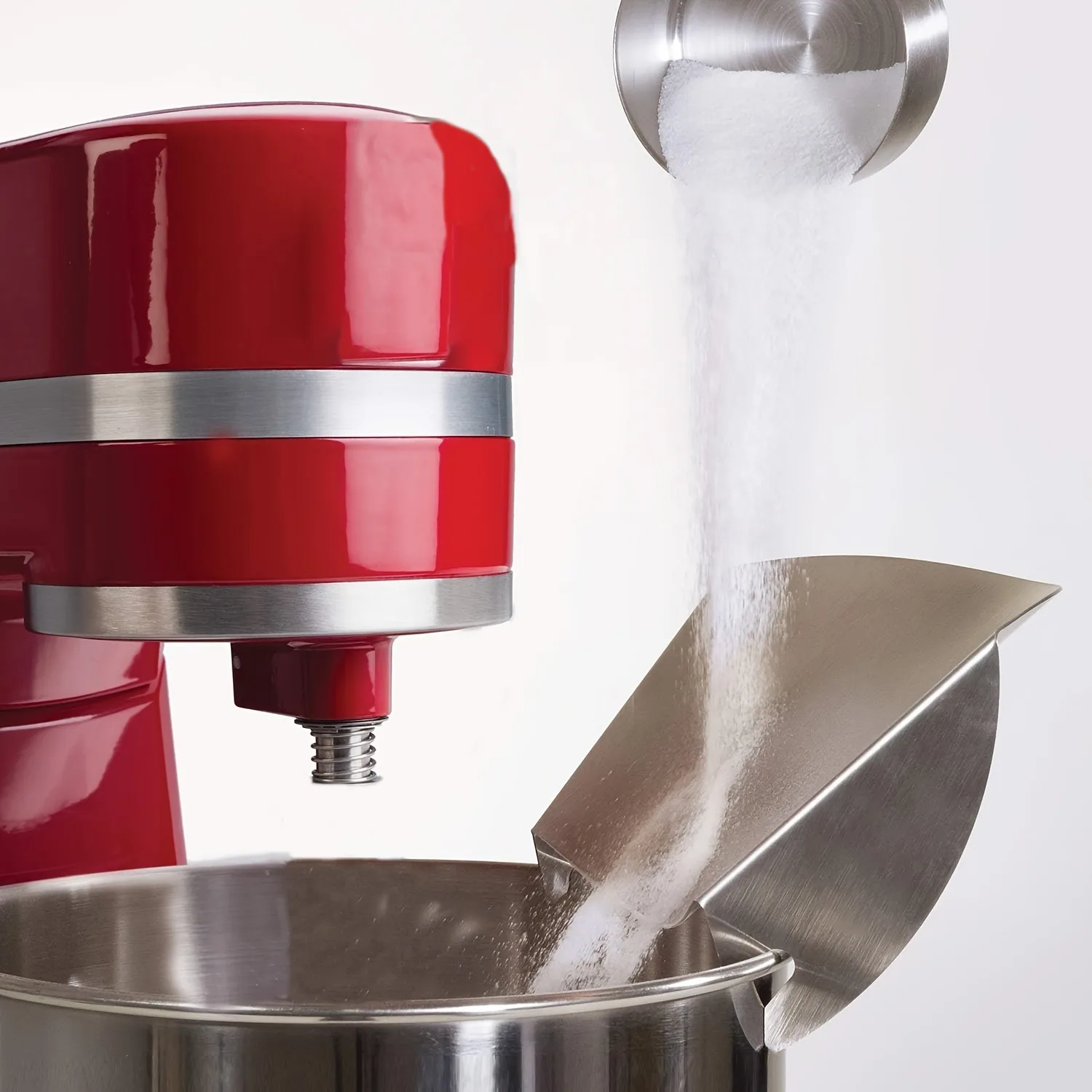 Pouring Shield for Kitchenaid Mixers, Stainless Steel Splash-Free Pouring Chute Attachment for 4.5QT/5QT/6QT Kitchenaid Mixers