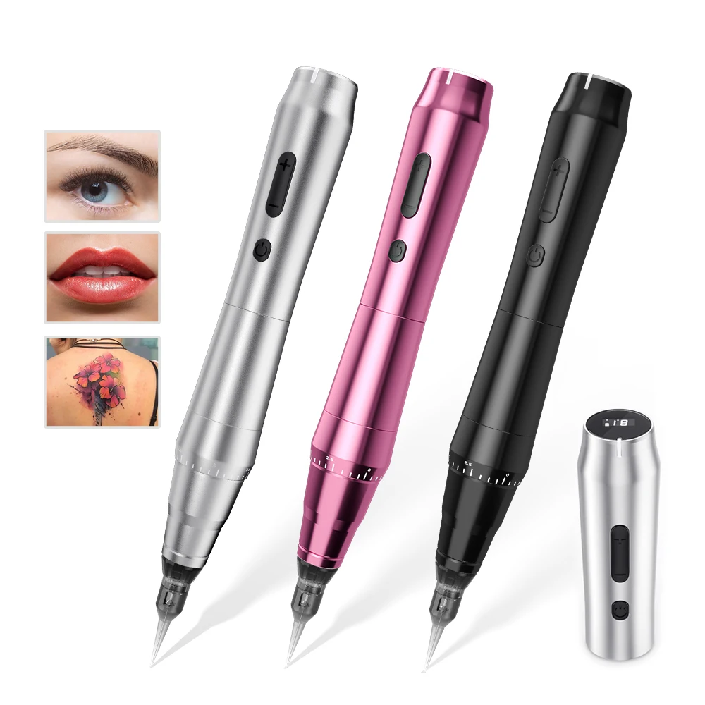 Wireless Battery Permanent Makeup Pen Machine for SMP&TATTOO with 2 Batteries Micropigmentation Permanent Makeup