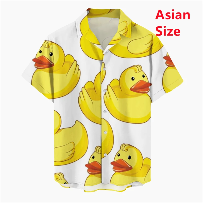 

Рубашка-утка с 3D принтом, мужская модная гавайская повседневная пляжная футболка с коротким рукавом, блузка на одной пуговице, мужская и женская одежда, дизайнерская мужская одежда