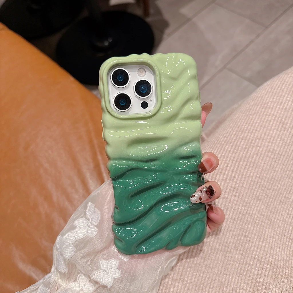 أنيق اللون الاصطدام لصق كريم التجاعيد نمط للصدمات واقية غطاء الهاتف القضية آيفون 17 16 15 14 برو ماكس #3