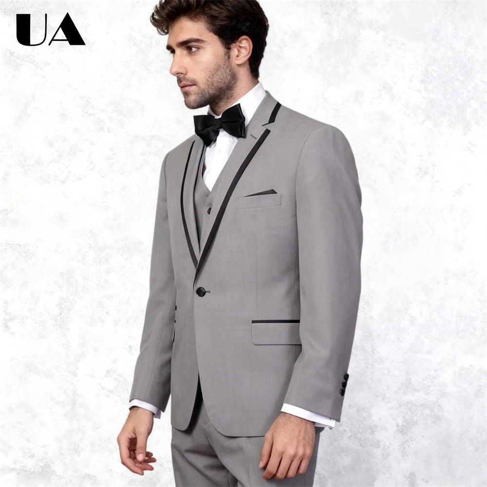 

ULBYANRY Business Suit Set for Men, XXS-7XL, Three Piece Including Jacket Vest Pants One Button Suit Blazer Tailored Size Tuxedo