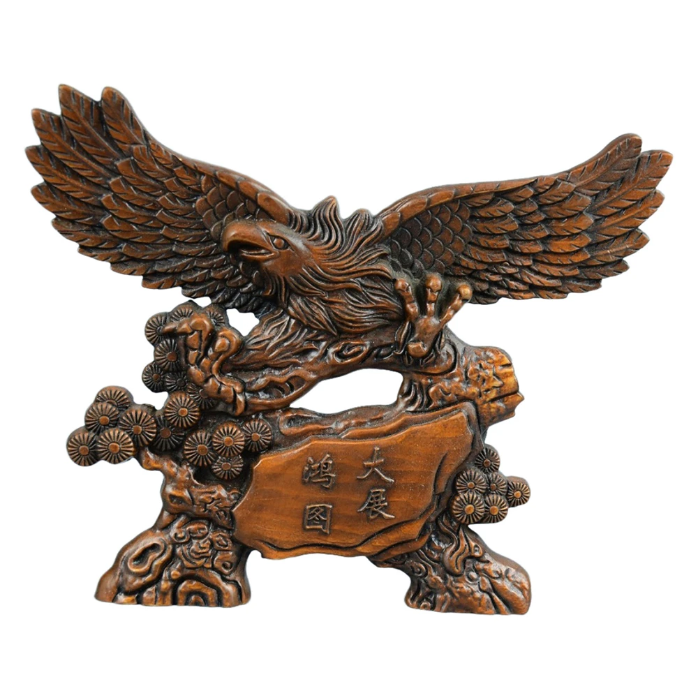 Écran sculpté en bois vintage, motif Aigle, Feng Shui Chinois, pour la prospérité, l'ambition, l'aspiration, le triomphe, l'accomplissement, la ascension et le sommet