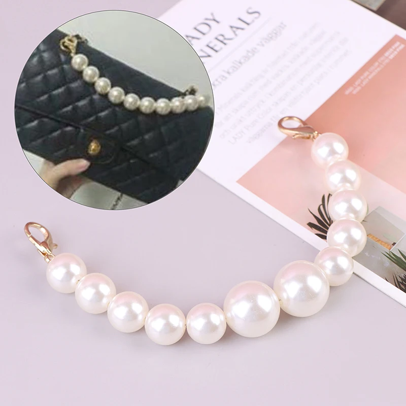 1 Pcs Pearl Beaded Short Bag Straps Shoulder Belt Purse Handle Chain Bag Accessories