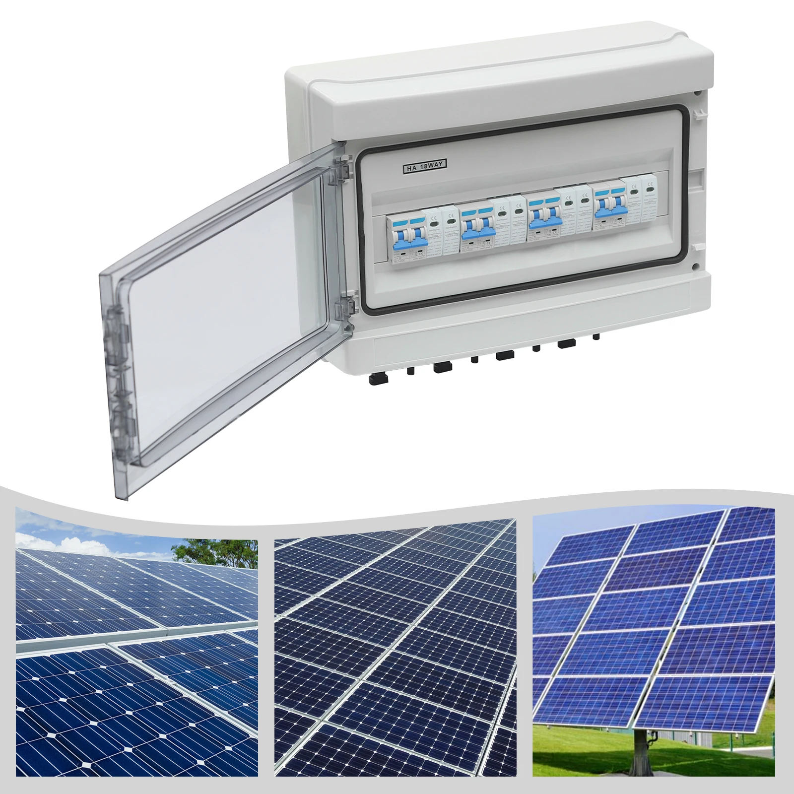 1000 V Solar DC PV Combiner Box 4 in 4 Out Isolator Switch Box mit 8 Anschlüssen IP65 wasserdicht, Überspannungsschutz 15 A/25 A – Detail 4