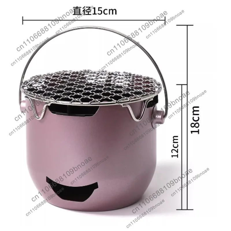 Charcoal Grill Portable Mini Barbecue Grill With Cooking Grate Handle BBQ Stove Teapot Water Heater For Picnic Camp Accessories