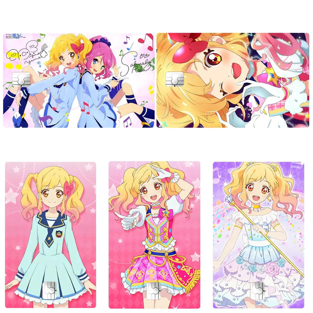 

Aikatsu STARS Card Sticker Yume Kawaii Bank Card Paster Credit Documents Diy Material Decorate Exquisite Game Figure Tags Gifts