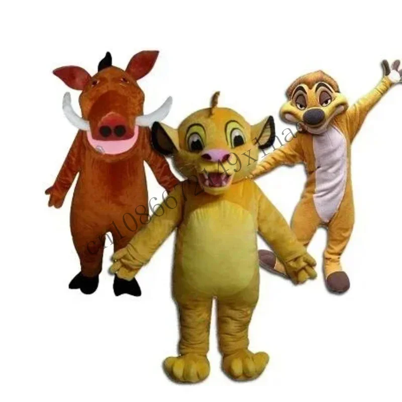 ライオンキングのコスチューム,シンバ,ティモン,ハンモック,プンバ,漫画のキャラクター,マスコット,アドバティス,ファンシードレス,パーティー,動物,カーニバル,お祝い,cmm