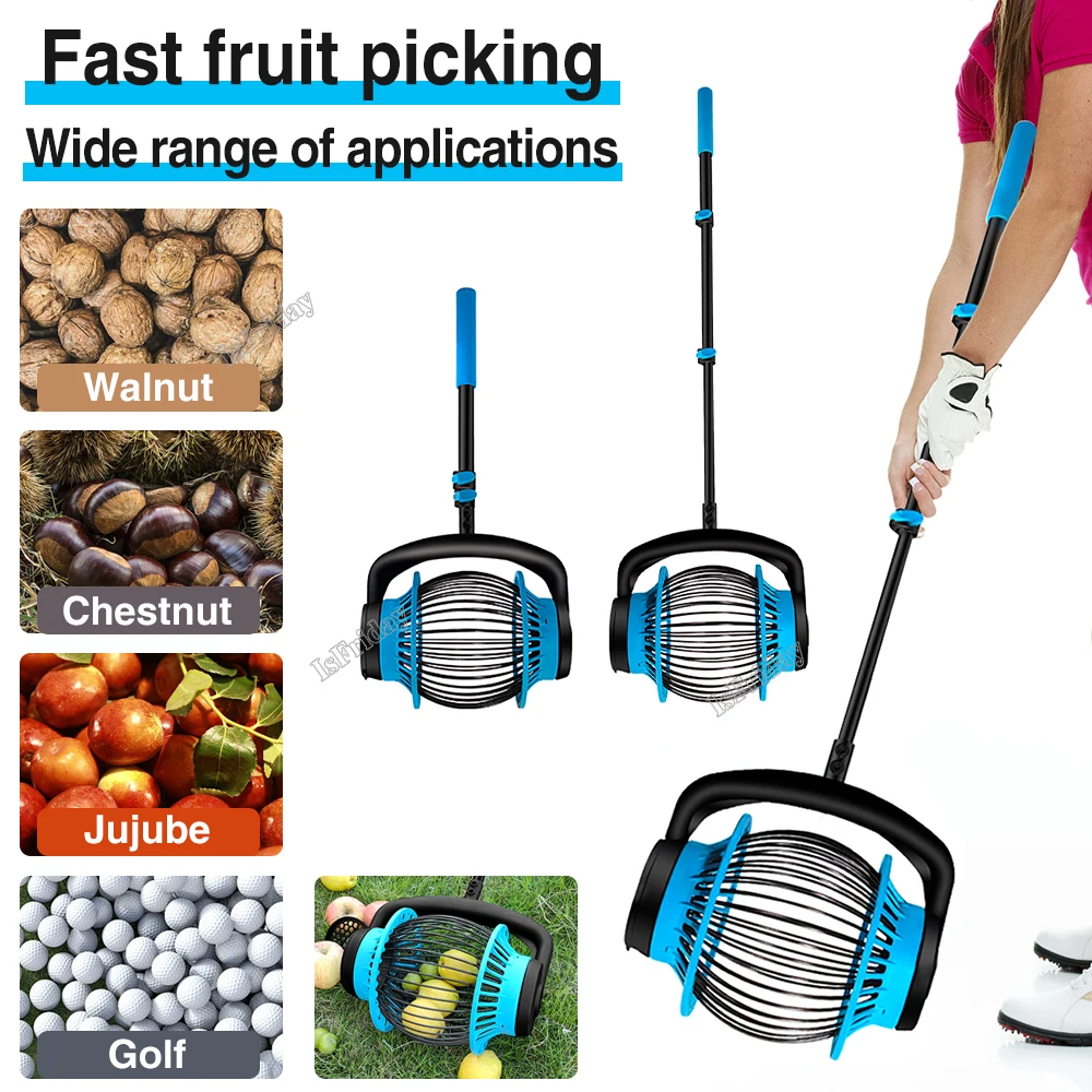 

Retractable Nut Gatherer Walnuts Chestnuts Harvester Rollers Retractable Nut Collector Aluminum Alloy Ball Garden Fruit Picker