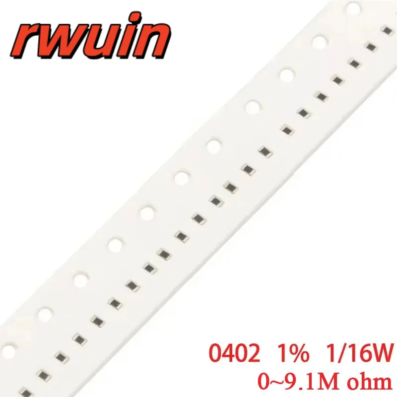 100pcs 0402 SMD Resistor 1% 1/16W 0~9M1 2 3 4.3 15 36 56 62 91 105 332 499 750 910 1K3 2K1 5K9 6K81 10K5 14K 36K 59K 102K 3M ohm