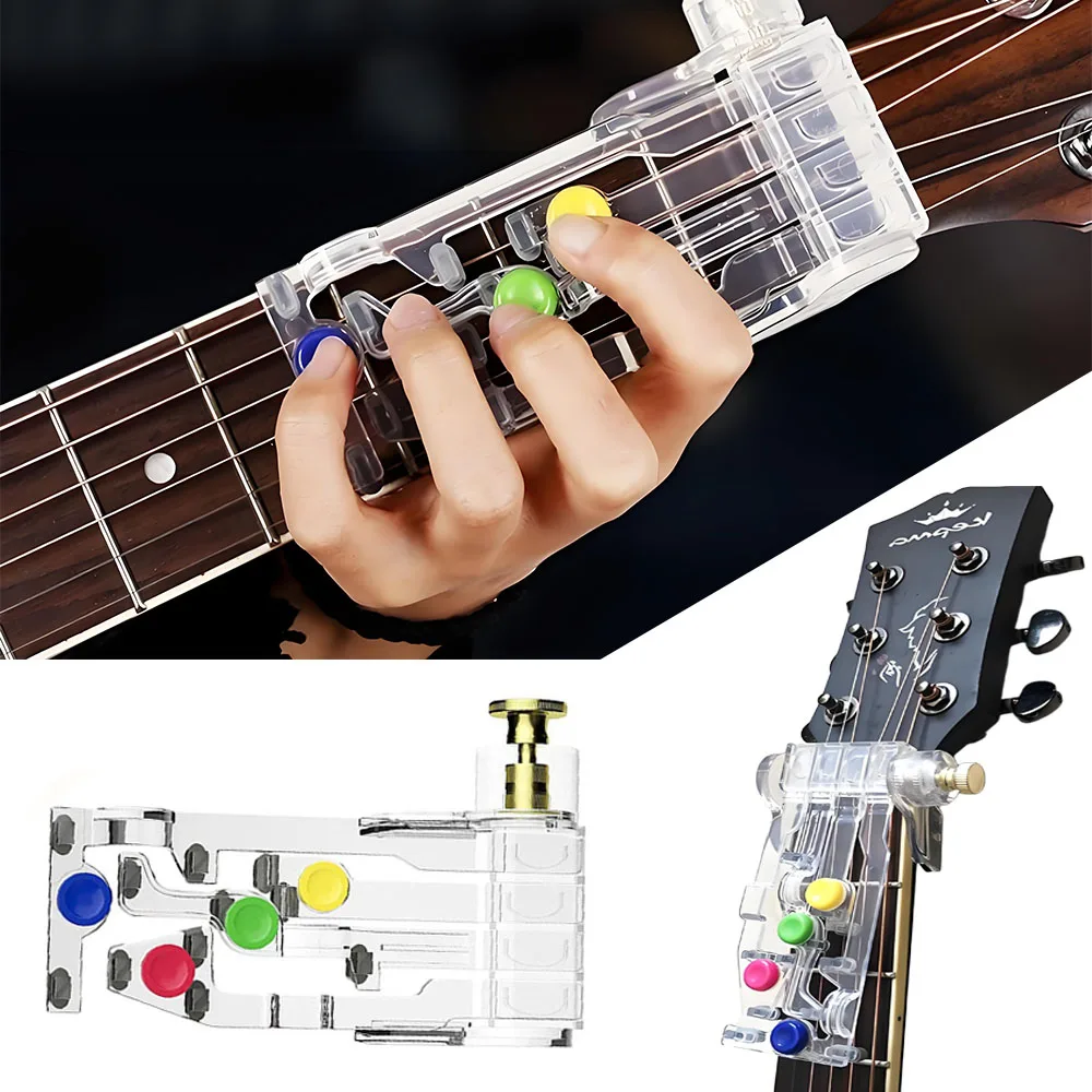 

Guitar Beginner Training Chord Learning Tool Ukulele Press Painless Finger Trainer Ukulele One-key Chord Practice Accessories