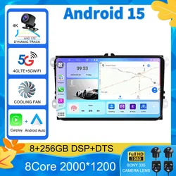 Android 15 For VW Volkswagen Skoda Octavia Golf 5 VW Touran Passat B6 Polo Tiguan Car Multimedia Radio Navigation GPS CarPlay