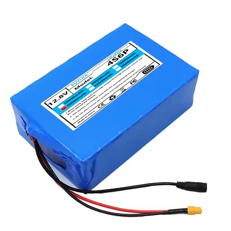 New Lifepo4 Battery with Same Port Built-in Charge and Discharge Balance BMS 12V Power Supply 12.8V 40Ah 4S6P 32700