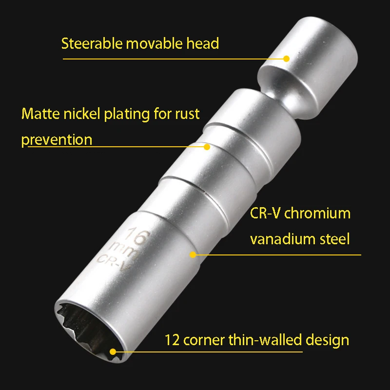 New Socket Wrench Magnetic 12 Angle Repairing Removal Tool Thin Wall 3/8\