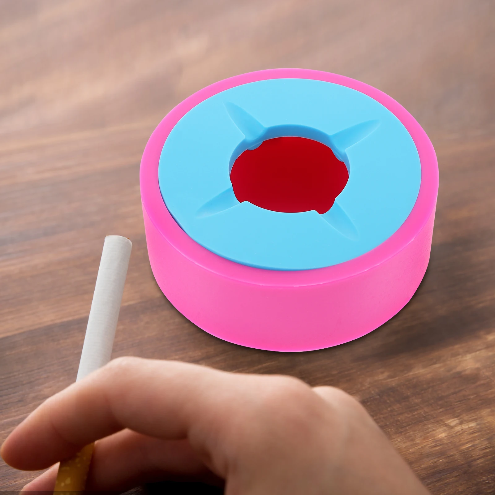 

Anti-scalding Ashtray with Lid Smoking Commercial Silica Gel Soot Storage Holder