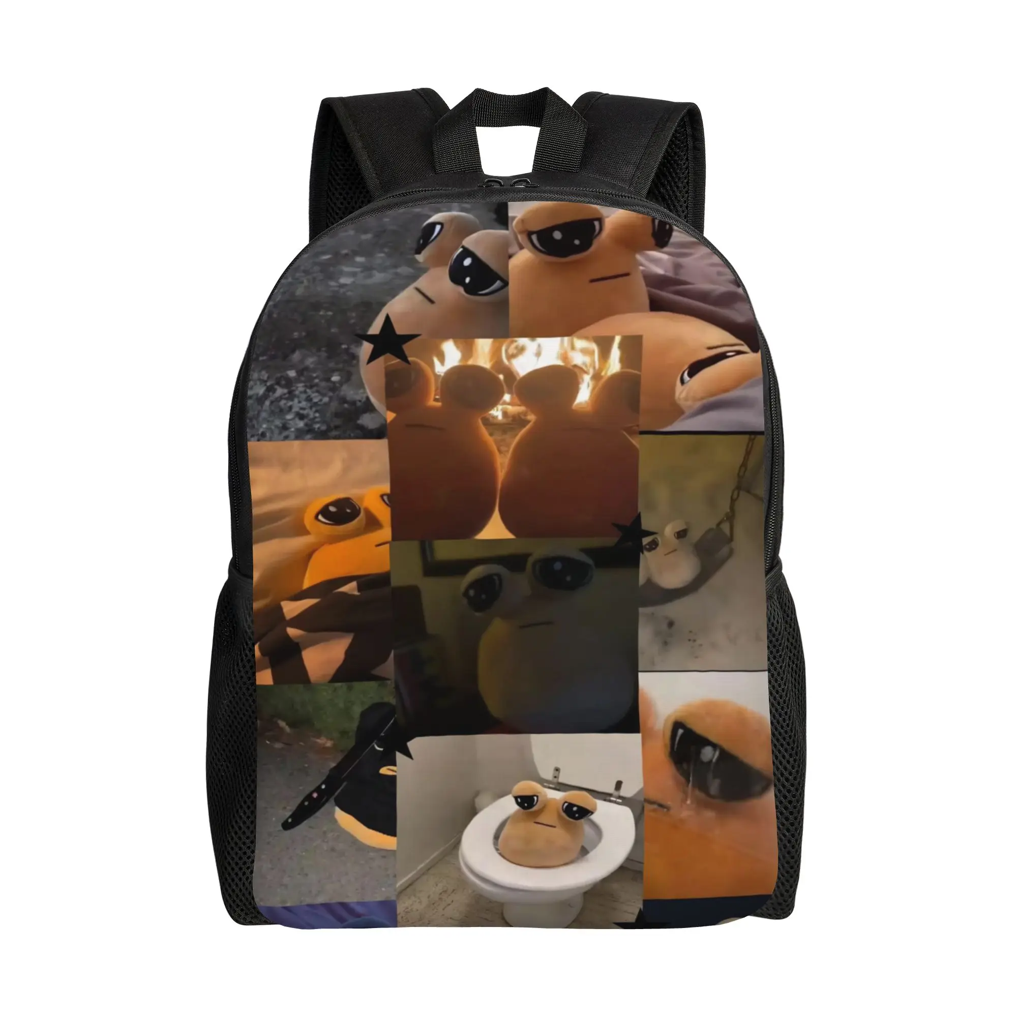 My Pet Alien Pou Backpack for Men Women Cool Student Work Daypack Virtual Pet Laptop Shoulder Bag Durable