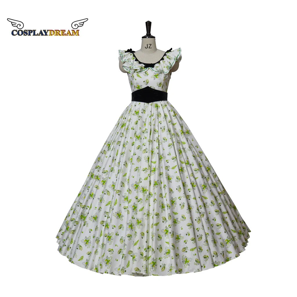 （in stock）Gone With The Wind Dress Scarlett O'Hara Cosplay Floral Dress 1860 Scarlett Civil War Southern Belle Dress Ball Gown