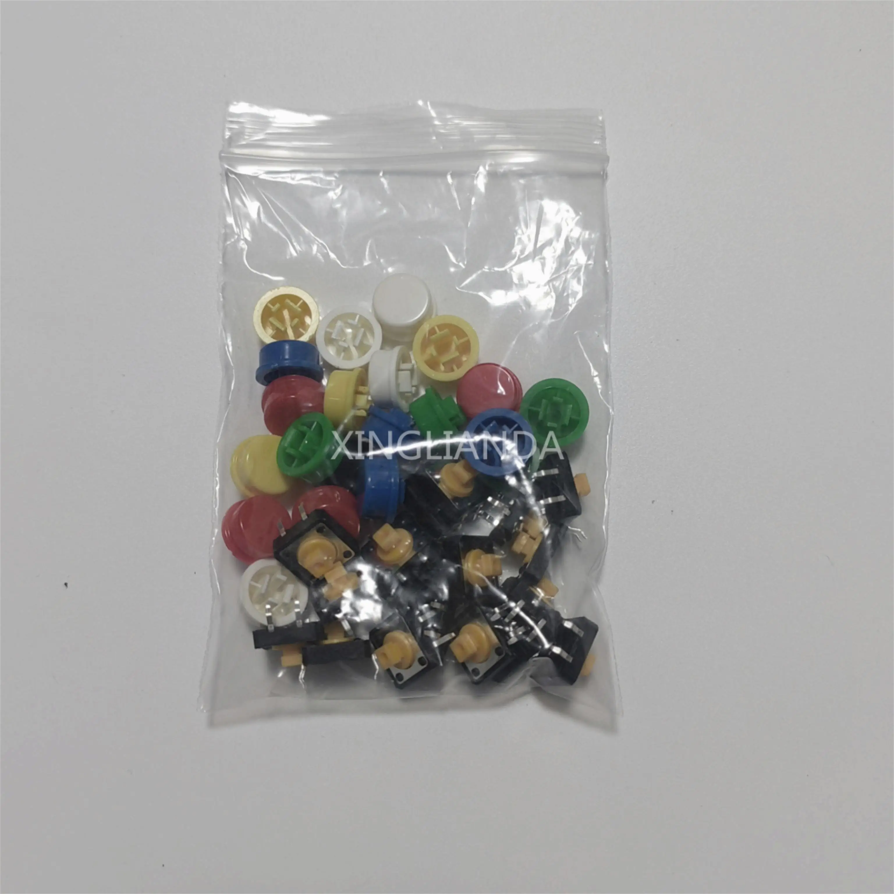 20PCS/set Tactile Push Momentary 12*12*7.3MM Micro switch button + (20PCS 5 colors Tact Cap)