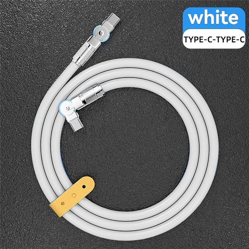 Obrázek 5: A73E-180° otočný dvojitý loketní mech datový kabel type-c na type-c rychle nabíjení & datový dovést kabel pro tablety a notebooky 2M