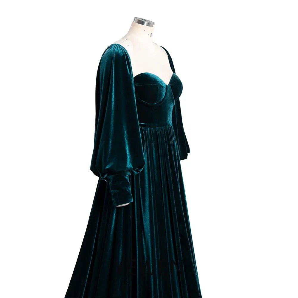 Velvet Long Sleeves Dress for Photo Shoot Photography Outfit Evening Gown Pregnancy Shooting Dress YEWEN YW240088