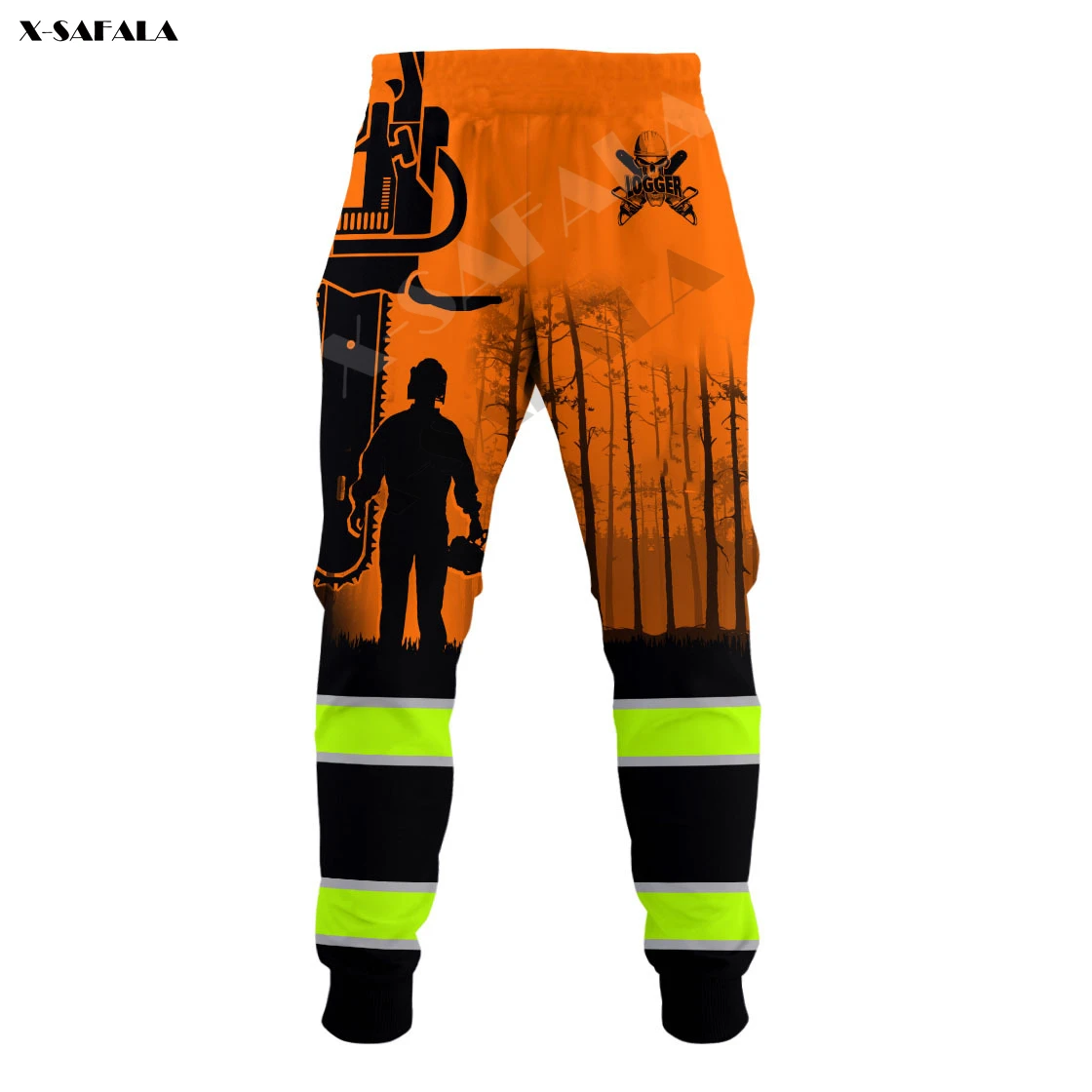 Green Logger Chainsaw Carpenter 3D Full Print Men Trousers Waist Breathable Sweatpants Casual Long Pants Joggers