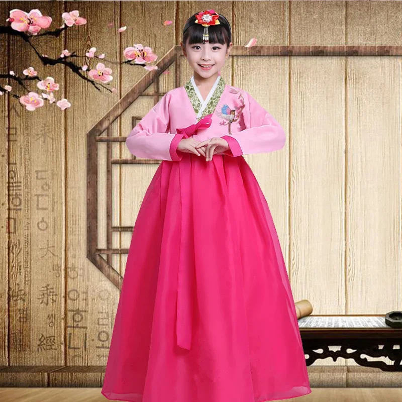 Disfraz de Hanbok para niños y niñas, traje de baile coreano, disfraz de actuación étnica, disfraz nacional Hanbok para hombres y mujeres, vestido para niños