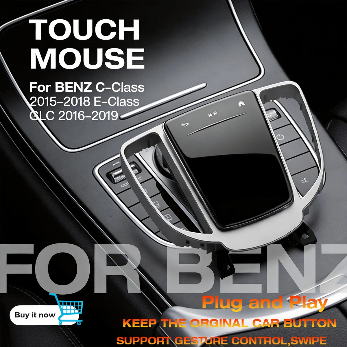 Touch-Maus für Mercedes Benz C-Klasse W205 E-Klasse W213 W463 X253 G GLC Multimedia-Tasten – Upgrade von alt zu neu für die zentrale Steuerung und Joystick