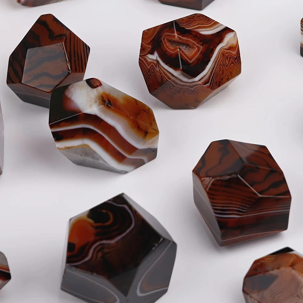 1pc Natural Black-Red Agate Stone | Freeform, Deep Brown to Black Marble-like Texture, Hand-Polished Smooth Surface |