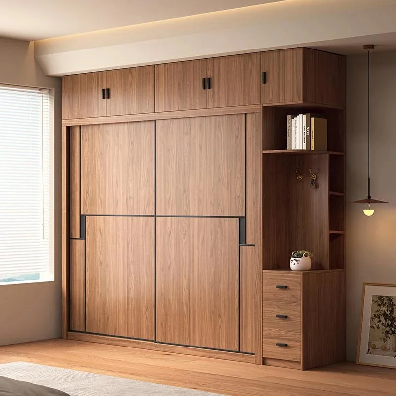 

Modern Wooden Closet with Fabric Drawers for Clothes Storage - Space-Saving Modular Wardrobe for Bedroom and Home Use