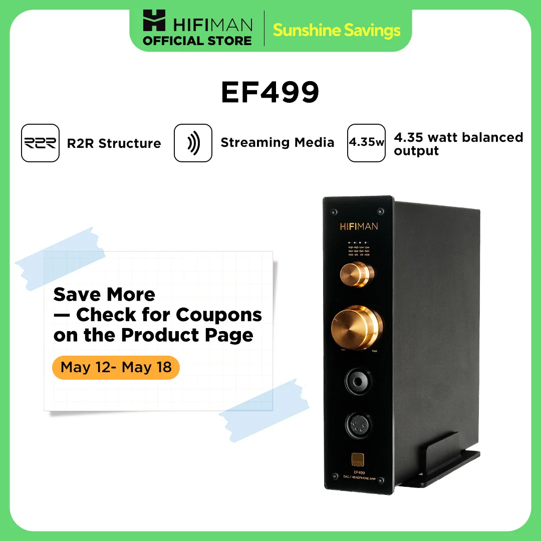 

HIFIMAN EF499 ЦАП/усилитель/подставка для наушников с поддержкой потокового мультимедиа и ЦАП R2R