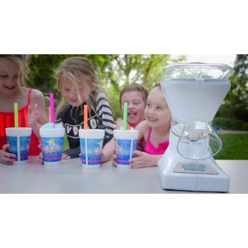 SNOWIE - آلة Little Snowie Max Snow Cone - صانع الثلج الممتاز، مع مزيج شراب عصي البودرة، مجموعة ممتازة، أسود