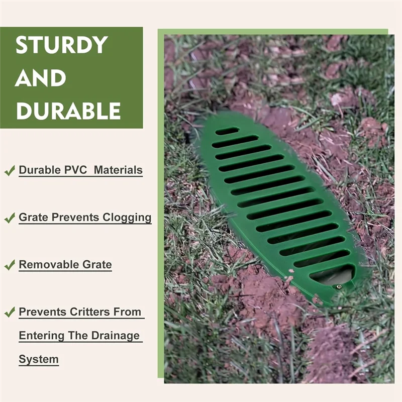 WHYY-4Inch Angled Drainage Grate Yard Drain, Yard Drain Emitter Drainage Pipe For Sump Pump Discharge & Downspout Extensions