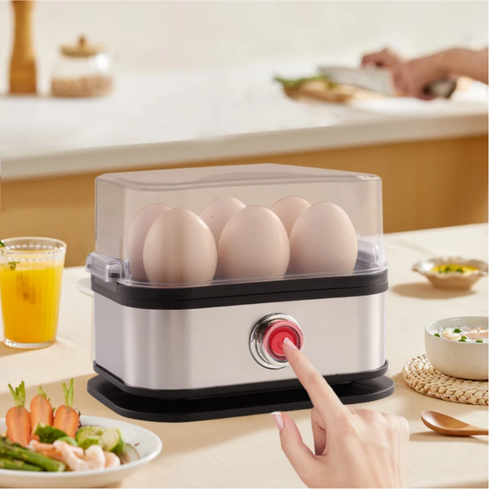 

DayPlus Egg Boiler, 6 Eggs Capacity Cooker for Soft,Multi-use Space Saving Food Steamer for Corn, Vegetable, Dumplings