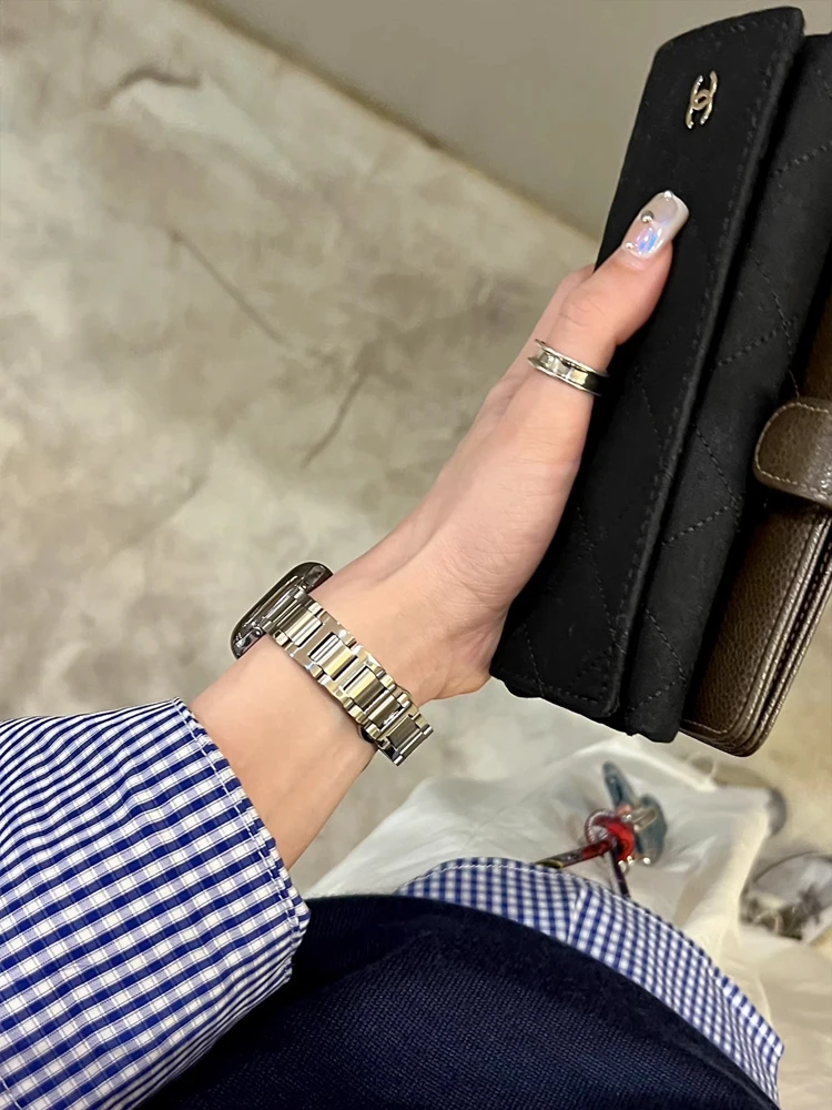 سوار فاخر من الفولاذ المقاوم للصدأ لساعة iWatch ، سوار معدني لساعة Apple ، 38 ، 40 ، 42 ، 45 ، 44 ، 49 ، 49 ، 4 ، 9 ، 8 ، 7 ، 6 ، 5 ، 4 ، SE ، 3