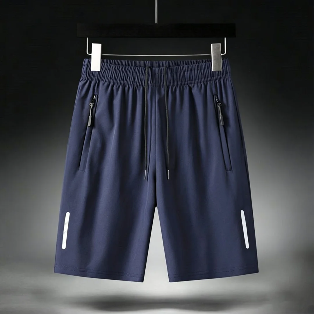 Herren Sommer ultra dünne Eis Seide Strand Casual Shorts Joggen Sport schnell trocknen männliche Reiß verschluss lose Fitness studio Sport kurze Hosen Jogging hose