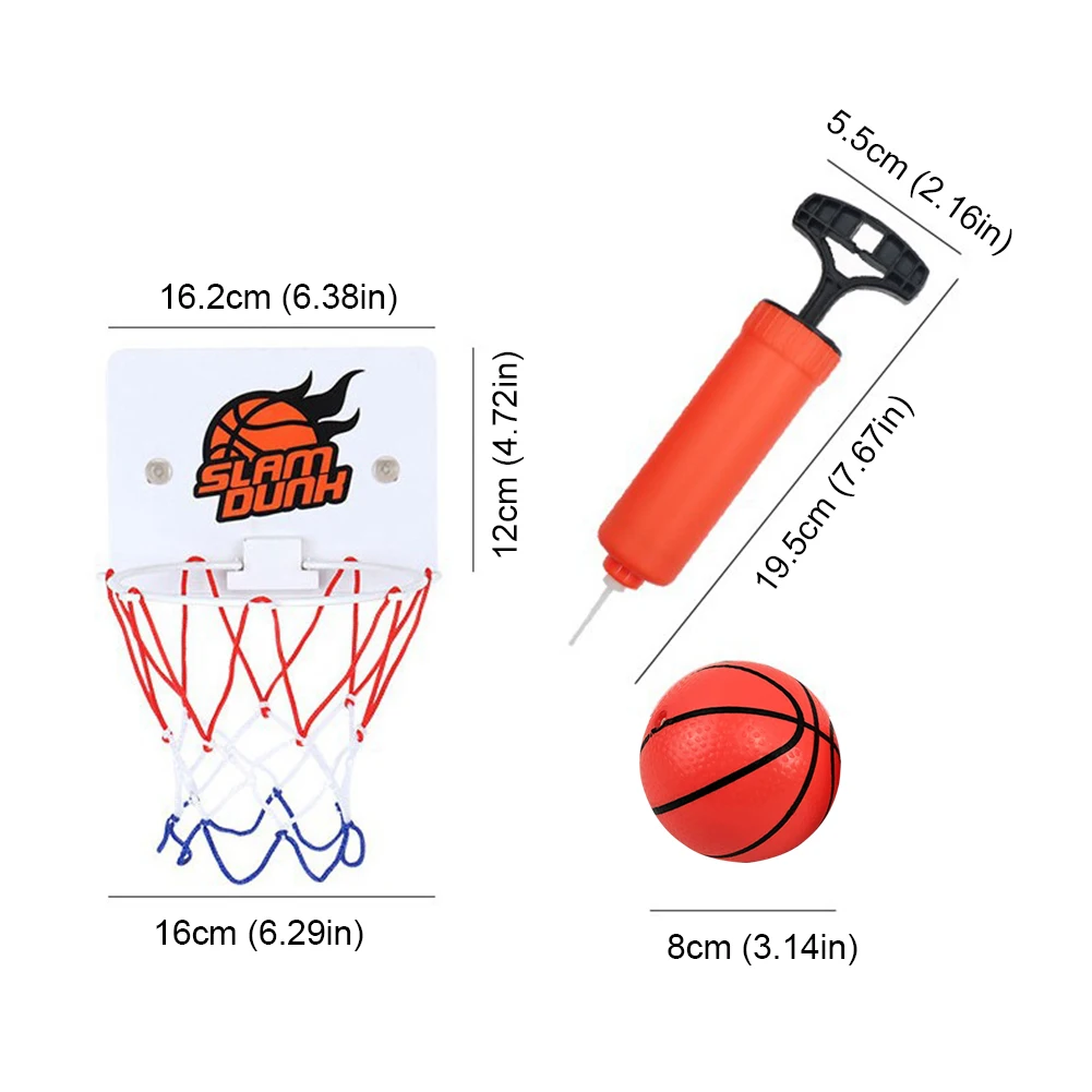 Suction Cup Basketball Hoop with 2 Balls Indoor Basketball Hoop Wall-Mounted Basketball Hoop for Home Living Room