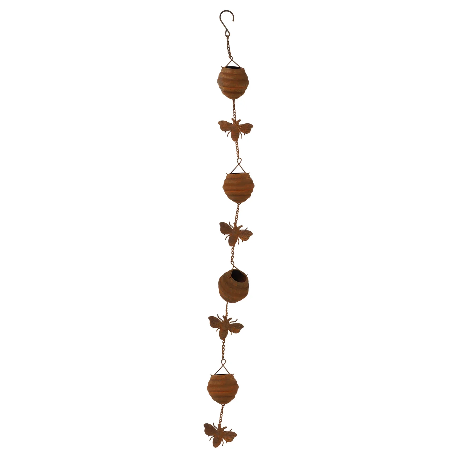 Decorative bee rain chain for gutters iron rainwater collector for downspouts with weather resistant water diverter