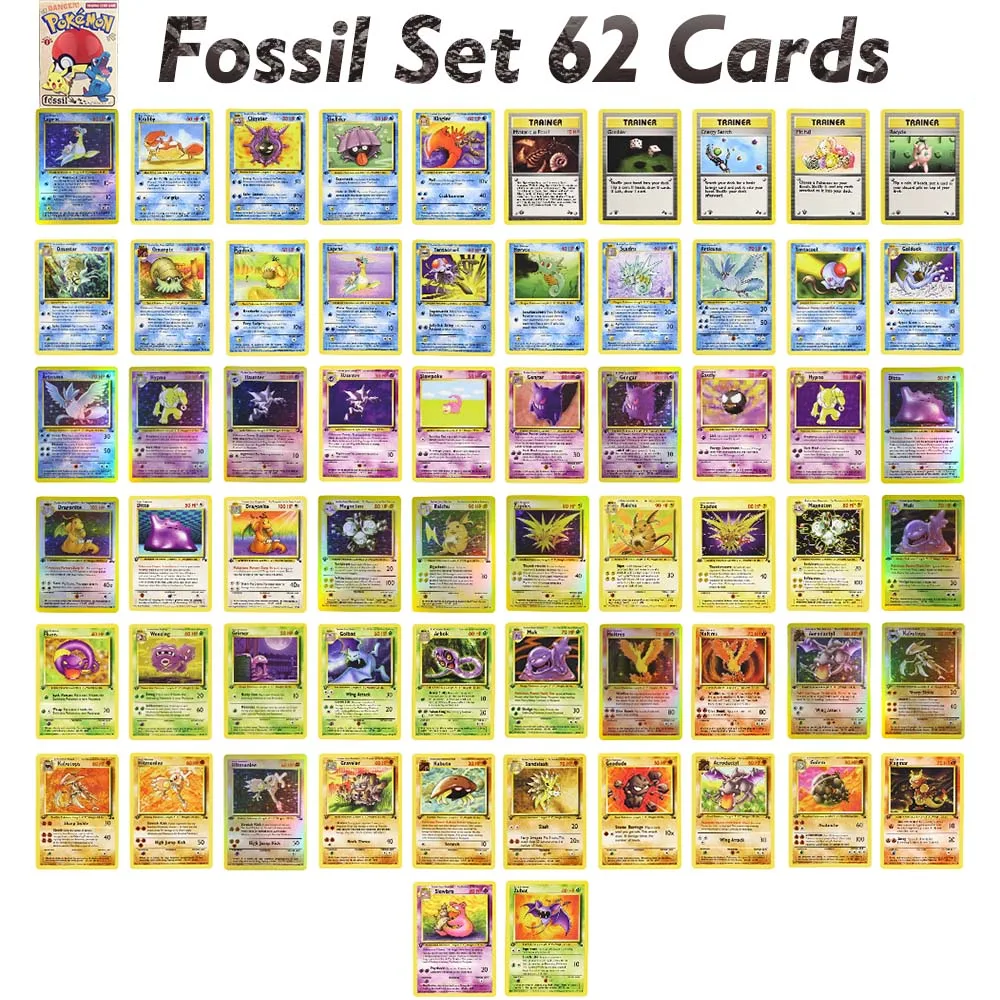 PKM مجموعة كاملة من البطاقات مجموعة قاعدة كلاسيكية 2 فريق الغابة الأحفوري صاروخ Charizard ألعاب لوحة الطاقة بطاقات PROXY مجموعة كاملة من الألعاب الهدايا #3