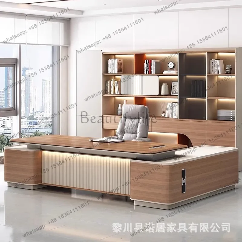 

D36Blister light luxury desk simple modern high-end high-end office table and chair combination bench