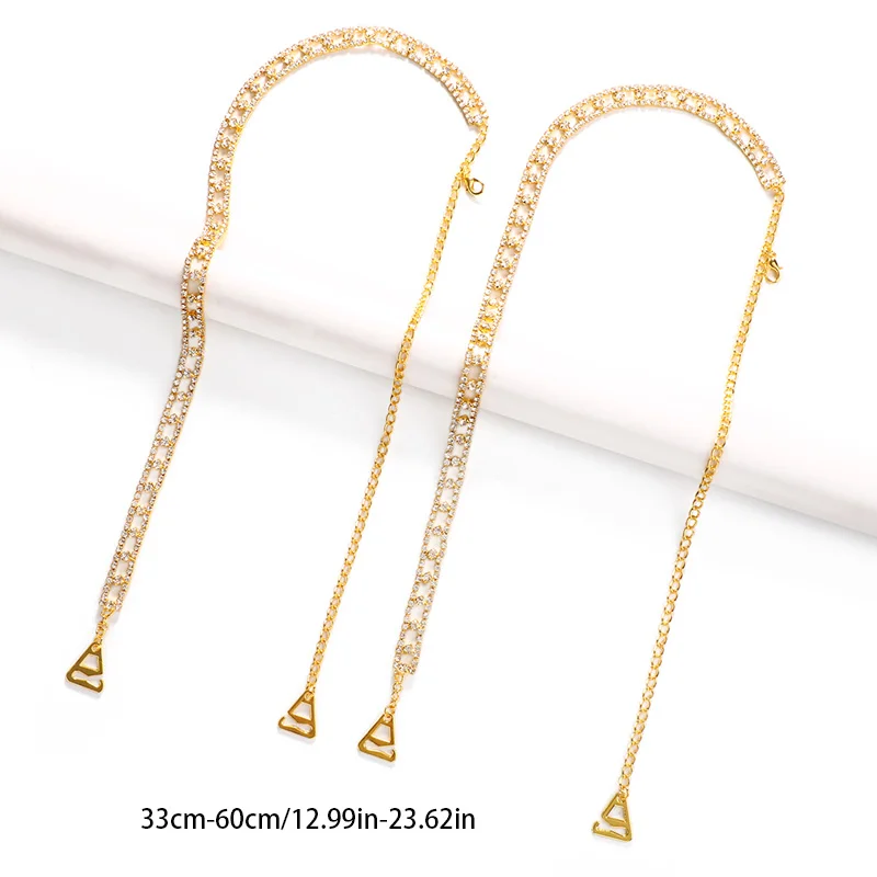 2pcs Fashion Rhinestone Bra Underwear Straps Top Jewelry for Women Sexy Hollow Crystal Shoulder Straps Body Jewelry Accessories