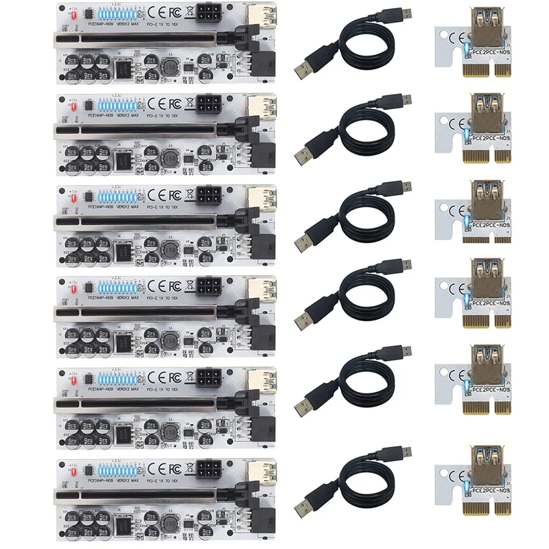 

6PCS VER012MAX USB 3.0 PCI-E Riser MAX Express Cable Riser X16 Extender PCI-E Riser Card